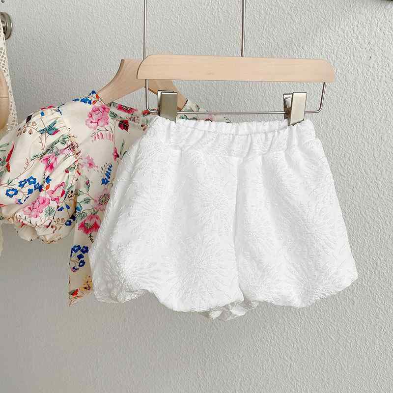 女の子 スカートパンツ 夏用 花苞 白色 かわいい 子供服 軽量 コットン 普段使い 伸縮性 吸湿速乾