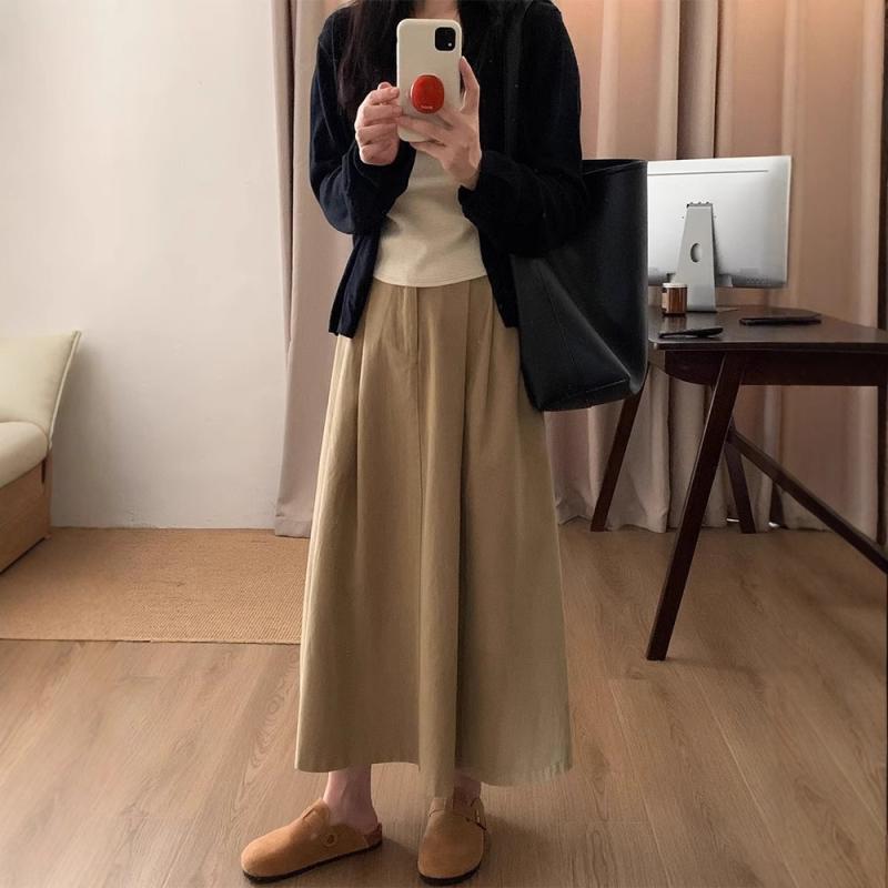 スカート 女性用 カーキ ミディ丈 Aライン フレア 春 ビッグサイズ ぽっちゃり対応 スリム効果 上品 スタイルアップ ゆったり 体型カバー 通勤 カジュアル