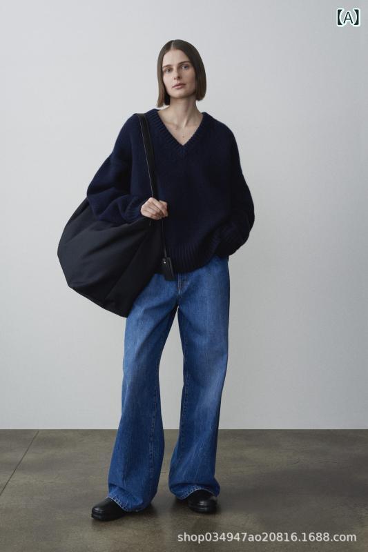 デニムパンツ レディース 春秋 ウォッシュドブルー レトロ ゆったり カジュアル ストレート ハイウエスト ワイドレッグ ロング 普段使い ビンテージ風 デニム素材