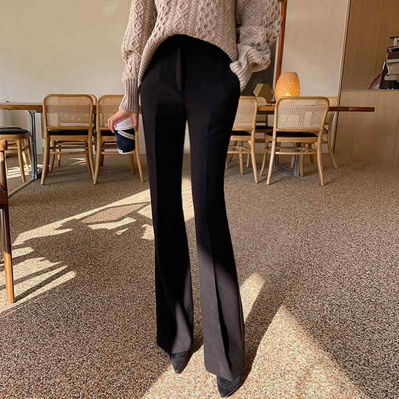 レディース ハイウエスト フレアパンツ OL 通勤 カジュアル ビジネス スーツパンツ ロング丈 春秋 ワイドシルエット 伸縮性 快適 普段使い