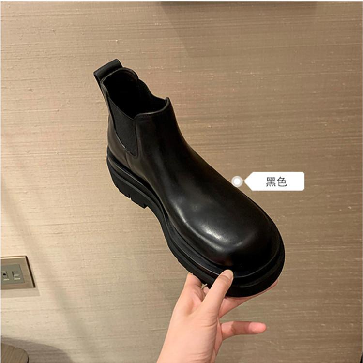 ショートブーツ レディース 秋冬 茶色 厚底 ラウンドトゥ チェルシー 革 起毛 暖か 普段使い 伸縮性 履きやすい アンクル丈 ブラウン系 女性用 通勤対応
