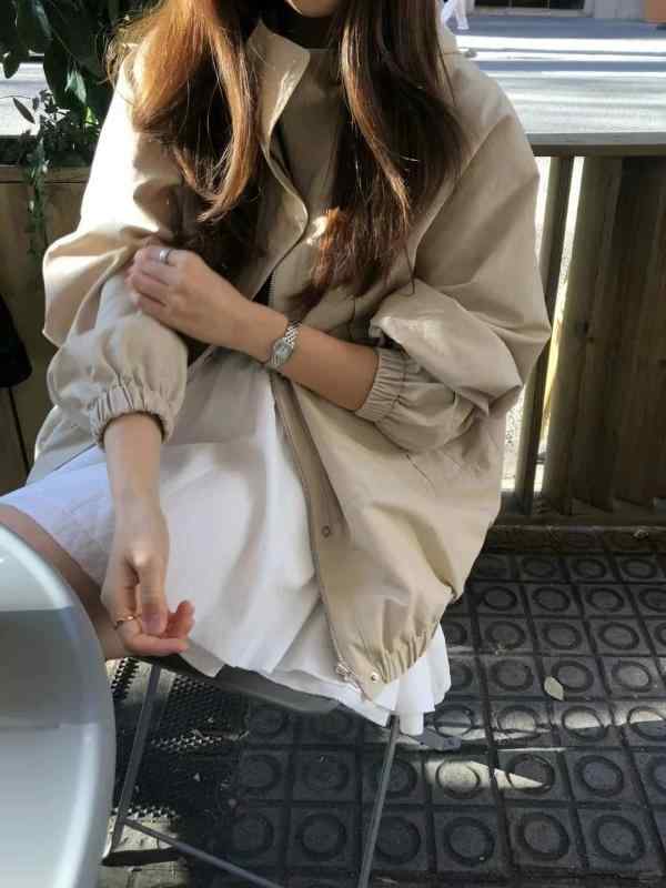 ジャケット 女性用 フード付き ジッパー 無地 ゆったり カジュアル 春物 日常使い アウター 軽量
