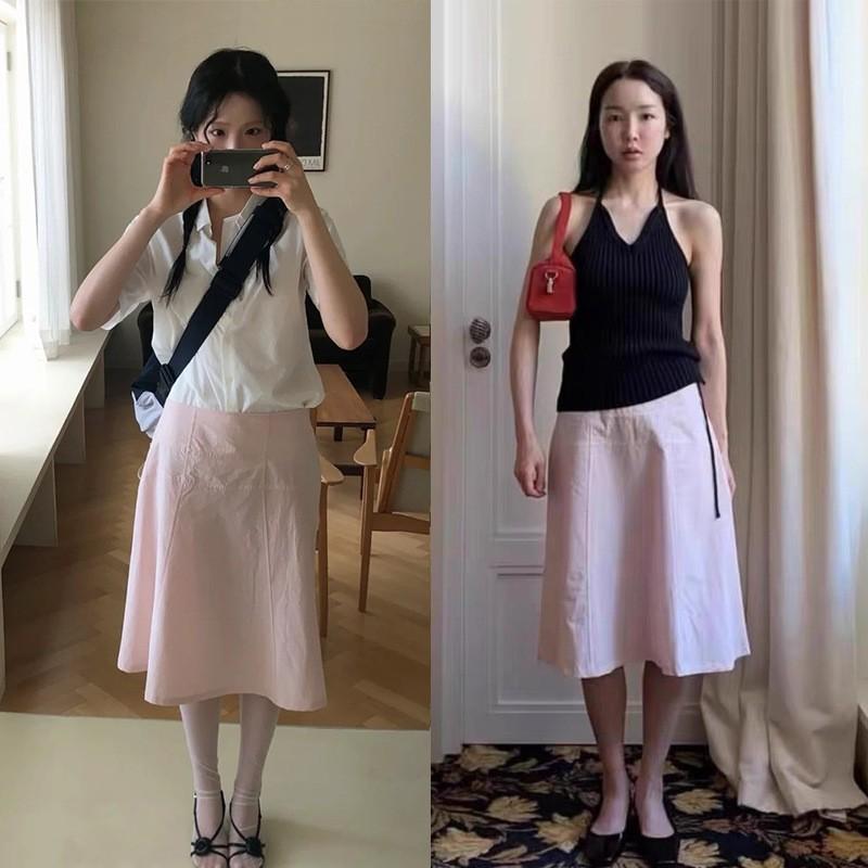 レディース スコート 夏 分かりやすい 綿 筋目 A伝達ルート midi丈 心地好い 普段使い走り 軽さ 吸湿速乾