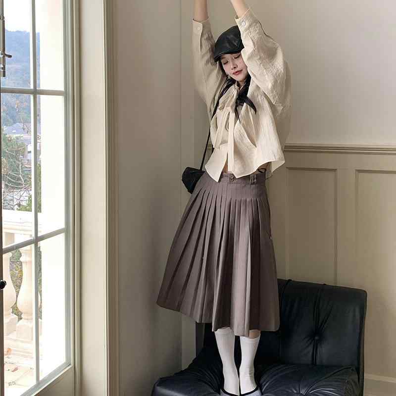 シャツ レディース 春 韓国 フレンチスタイル ソフト エイジレス 単色 長袖 レトロ 魅惑的 キュート トップス フェミニン デイリー 軽量 綿混 ベーシックカラー
