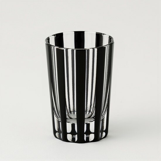 木本硝子 Kuroco くろこ Stripe ストライプ ショットグラス おしゃれ モダン ウイスキー カクテル ロックグラス ミニカップ 縞模様 高級品 黒切子 東京切子 日本製 伝統工芸品 プレゼント 結婚祝い 金婚式 特別な日 記念日 誕生日 父の日 母の日 贈り物