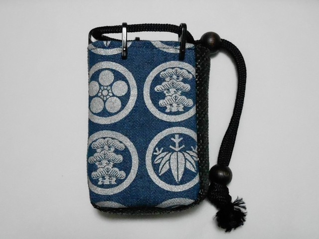 楽天市場】Huduru 煙草入れ デニム紺製 家紋松竹梅 金 二鶴工芸 京もの