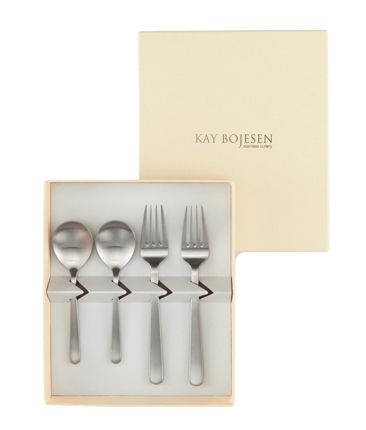 スナック ４ピースセット KAI BOJESEN カイボイスン カトラリー セット 高級カトラリー 洗練 おしゃれ 新居用 結婚祝い 新築祝い 新生活 燕三条 大泉物産 ギフトセット 日本製 シルバー 業務用 フレンチ イタリアン テーブルサービス テーブルセット