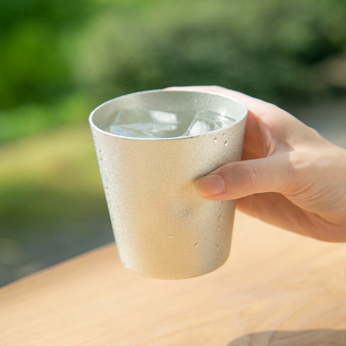大阪錫器株式会社　能作　錫製タンブラー　4客セット　浮造り　100％錫せい 大阪錫器株式会社 能作 錫製タンブラー 4客セット 浮造り 100