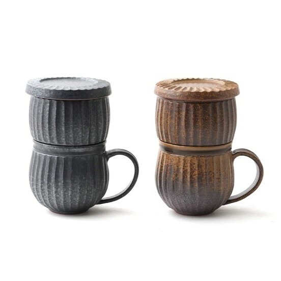 京焼 コーヒードリッパー＆マグセット おつかれさマグ コーヒーセット 高級 ギフトセット フタ付き 茶器 一人用 一人前 清水焼 晋六窯 手づくり コーヒーギフトセット コーヒードリッパーセット 陶器 伝統工芸品 ギフト 贈り物 日本製 プレゼント 国産【お中元】｜ココショク 日本の手仕事雑貨