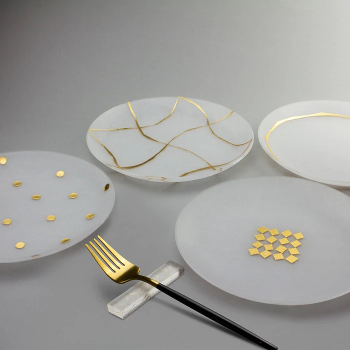 楽天市場】箔 プレート 13.5cm 4枚セット木箱入り toumei 豆皿