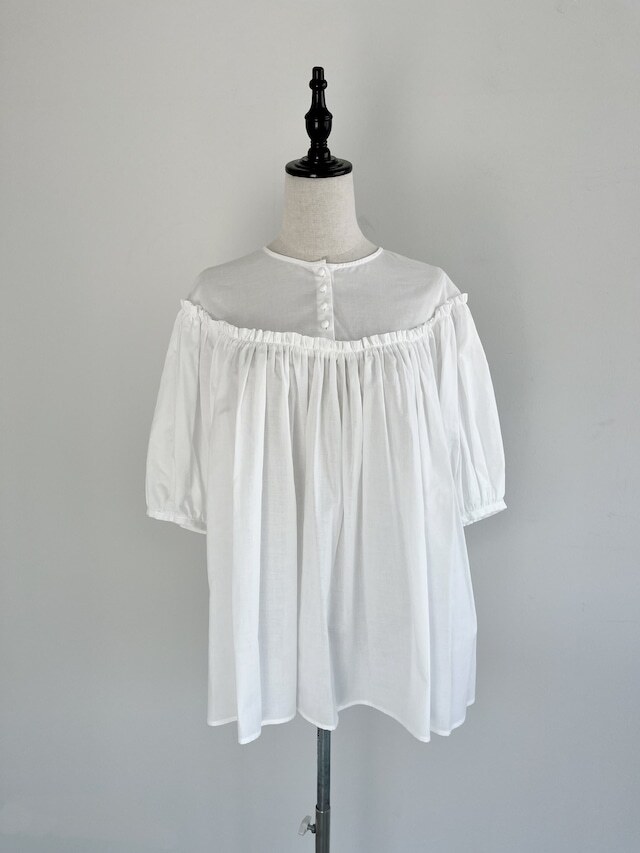 【Bilitis dix-sept ans】 ビリティスディゼッタン Cotton Blouse コットン ブラウス 2911-892 White Pale Blue Black KOKO|KOKO