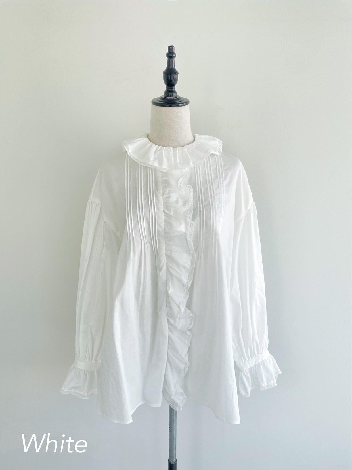 【Bilitis dix-sept ans】 Collar Blouse ビリティス・ディセッタン カラー ブラウス オフィスカジュアル フォーマル コットン White Black 2911-878 KOKO|KOKO