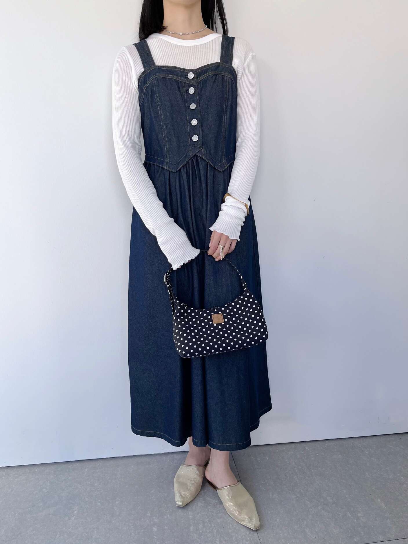 【COEL】 デニムドッキングワンピース 184308022 indigo デニム ドレス 36 38|KOKO