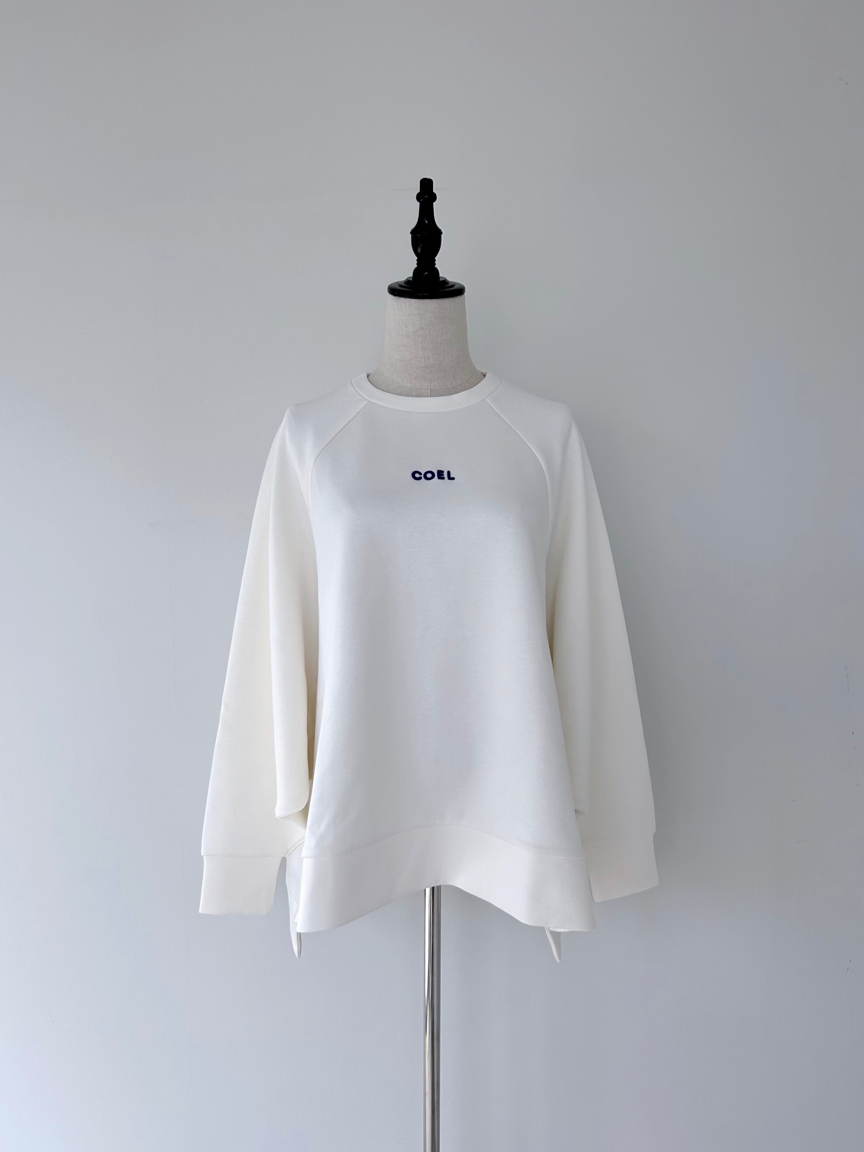 【COEL】　COEL刺繍オーバースウェット 184305002 White ロゴ トップス