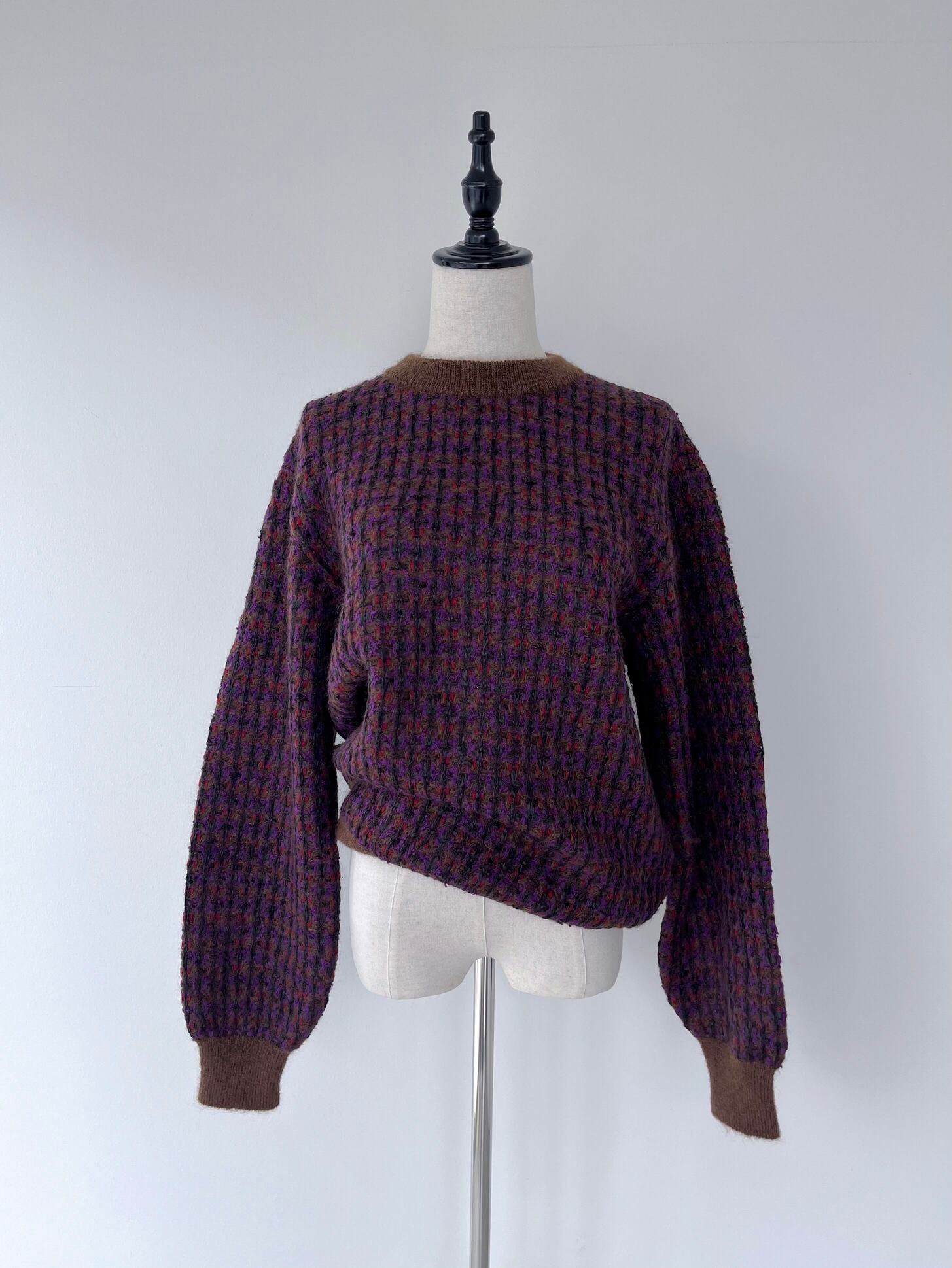 【COOHEM】 VINTAGE TWEEDY KNIT P/O ヴィンテージ ツウィード ニット プルオーバー コーヘン 米冨 日本製 メンズ ユニセックス モヘア ウール Brown 13-244-017 KOKO｜KOKO