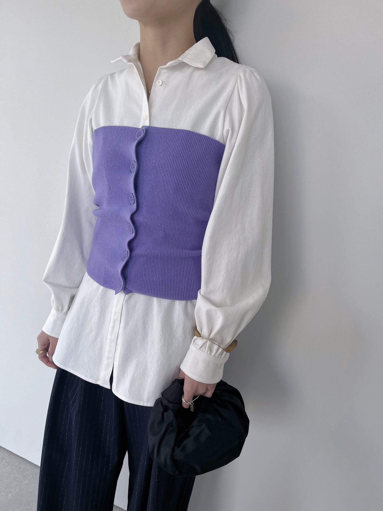 【WANDERUNG】　Cashmere Tube top ワンデラング カシミア チューブトップ ニットビスチェ Lavender WRKNI-022 KOKO｜KOKO 14,370円