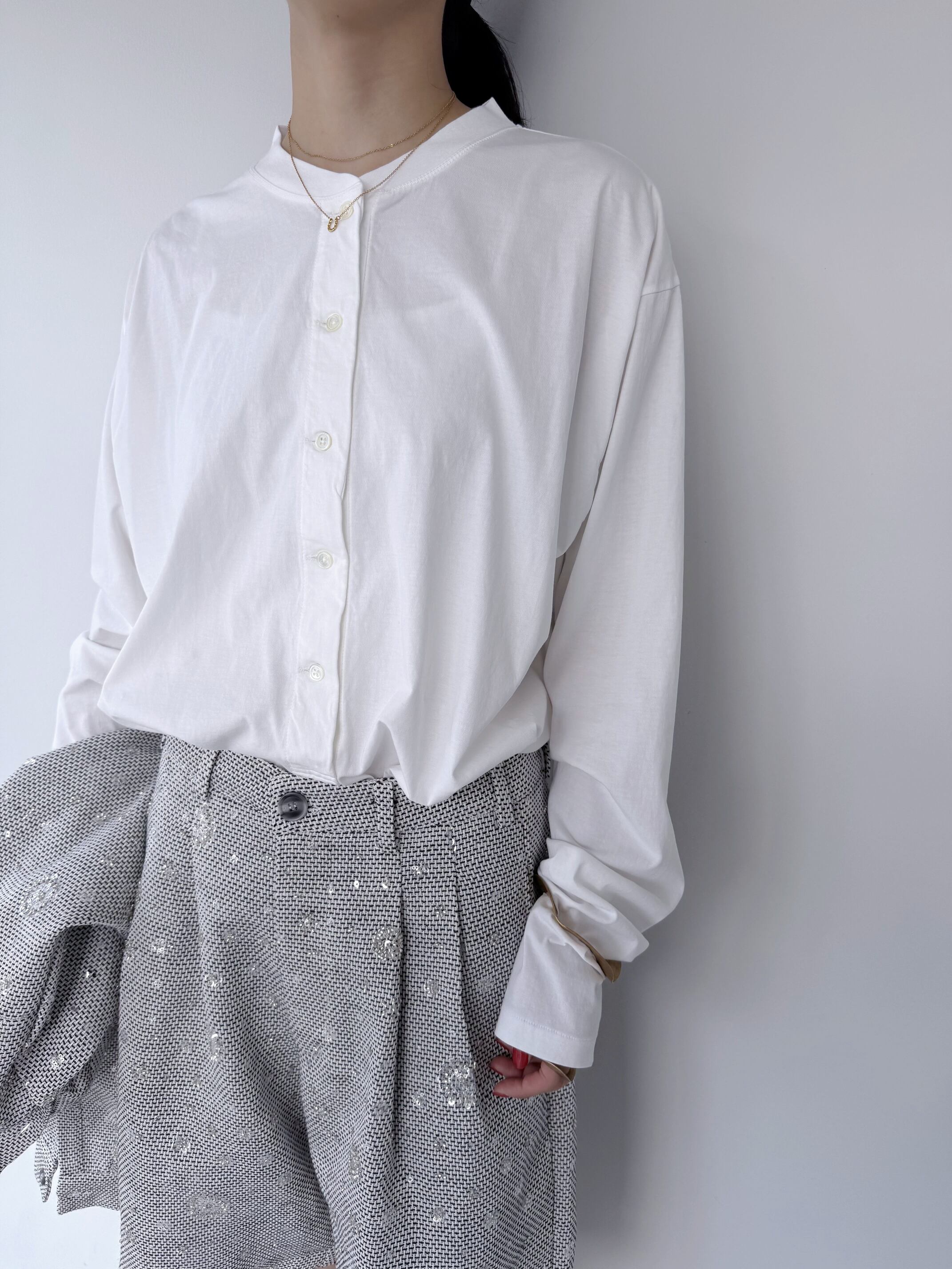 【CaRouseLamBRa】 Oversized Longsleeve Henry ケラウズランブラ オーバーサイズ ロングスリーブ 長袖 カットソー オーガニックコットン White Charcoal Navy 251-348 KOKO|KOKO