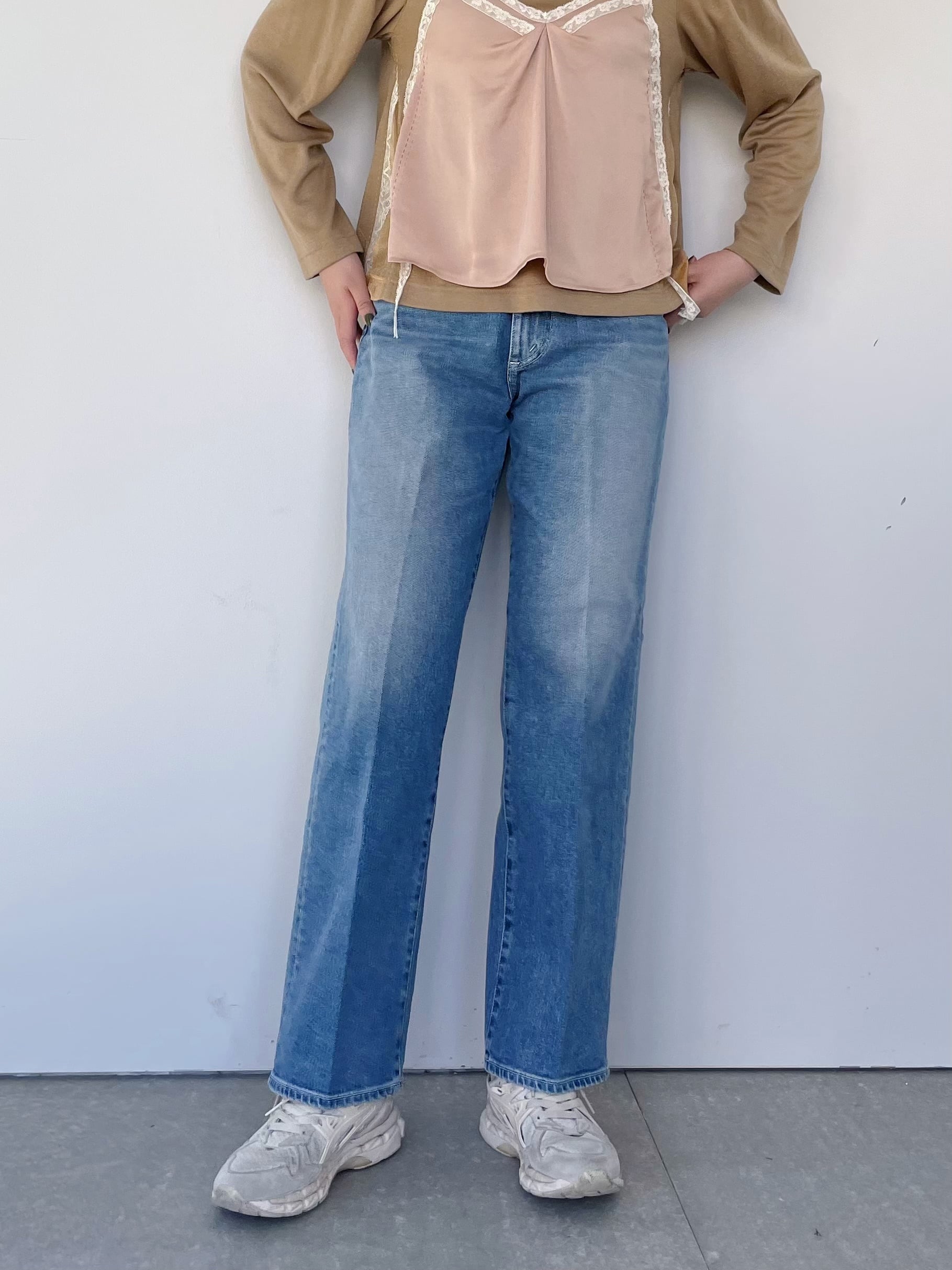 【Fire Service】 Semi-wide denim 微ストレッチ No.14 ファイアーサービス セミワイド デニム ストレートデニム センタープレス カジュアル Light Bue FIS-001-223284 KOKO｜KOKO