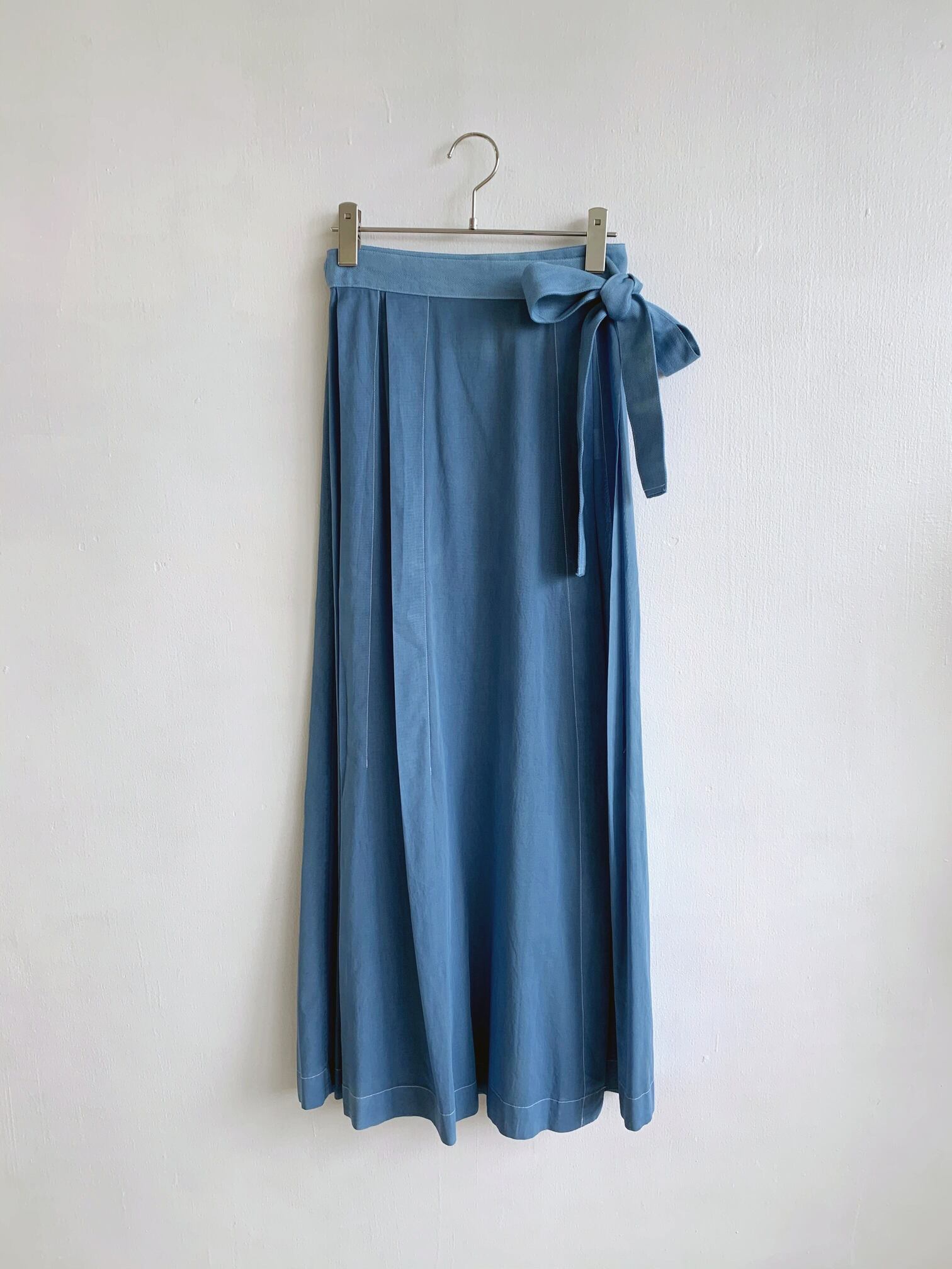 【PASTEL d'Occitanie】 See-Through Wrap Skirt パステルドクシタニ シースルーラップスカート デニム 染色 コットン Matin Blue PA2001-W014 KOKO