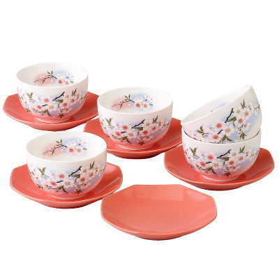 【 湯呑み 茶たく 5客 セット 】 淡墨桜茶菓揃え 【日本製/美濃焼/陶器/瀬戸物/和食器/食器/お茶 茶道具/湯呑みセット/xc/茶托付き/煎茶碗/桜柄/家庭用/会社用/湯のみ/来客/お客様用/湯飲み茶碗/お返し/ギフト/贈り物/お祝い/内祝い/誕生日/プレゼント 即発対応