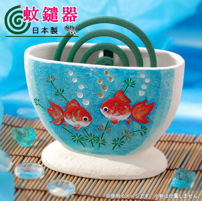 楽天市場】【 蚊取り線香入れ 】 金魚ふた式蚊遣り器 1個 選択：青・赤