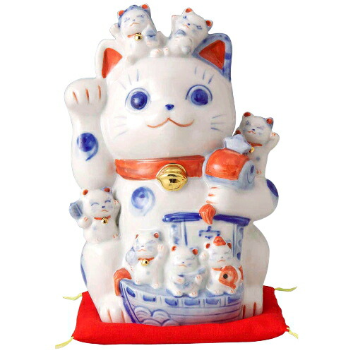 常滑焼 日本製招き猫10号　33㎝　特大サイズ　右手上げ左手上げ　縁起物 楽天市場】招き猫 置物 縁起物 常滑焼 開運招福 大入り猫 10号