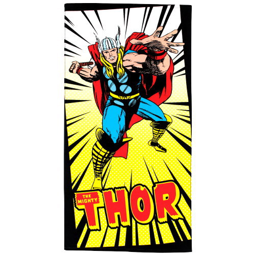 レジャーバスタオル Thor マーベルコミックス ソー 綿100 タオル 人気 かっこいい ヒーロー カッコいい キャラクター ソーポーズ