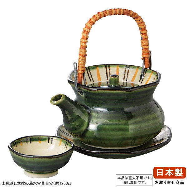 土瓶蒸し器　素焼き　4セットと受け皿1枚付き 土瓶蒸し器 素焼き 4セットと受け皿1枚付き 台所・調理のための道具