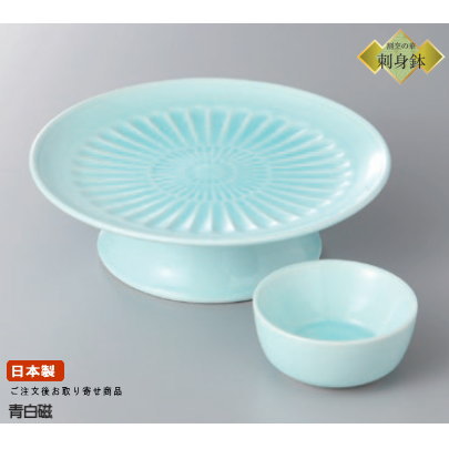 楽天市場】日本製 刺身皿 有田焼き 南蛮ルリ 高台向付け＆千代口セット