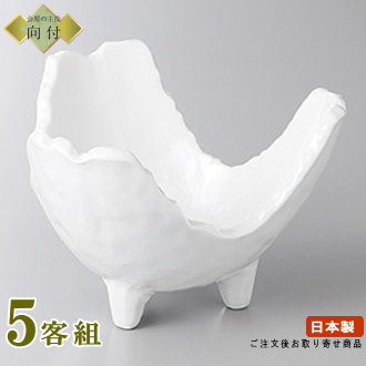 日本製 向付 お皿 5個セット 白釉割山椒小鉢 5個 業務用 食器 和食器 陶器 向付鉢 会席料理 お膳 器 皿 鉢 盛り皿 お刺身 和食 盛付皿 家庭用 普段使いとしても 白 ホワイト お祝い用 来客用 宴会用 割烹 飲食店 旅館 ホテル 食器洗浄機対応 電子レンジ対応 7,498円