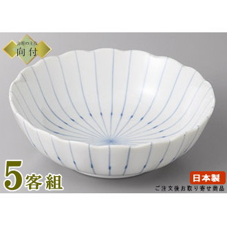 日本製 向付 お皿 5個セット ピンストライプ5.0寸鉢 5個 業務用 食器 和食器 陶器 向付鉢 会席料理 お膳 器 皿 鉢 盛り皿 お刺身 和食 盛付皿 家庭用 普段使いとしても お祝い用 来客用 宴会用 割烹 飲食店 料理店 旅館 ホテル 食器洗浄機対応 電子レンジ対応