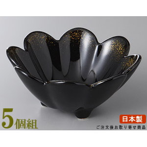 変形小鉢 5個組 日本製 蒔絵菊割小鉢 5個 送料無料 業務用 和食器 食器 陶器 特徴のある形の小鉢 お皿 高級感 上品 電子レンジ可能 食器洗浄機可能 レンジ対応 家庭用 普段使い 小鉢 煮物料理 一品料理 おひたし 盛り付け皿 お祝い 割烹料理店 居酒屋 ホテル 旅館｜雑貨屋　ココウキ