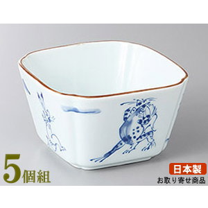 角小鉢 5個組 日本製 高山寺入角小鉢 5個 業務用 和食器 食器 陶器 強化磁器 割れにくい皿 丈夫 角型 角形 四角 高級感 小鉢 お皿 上品 電子レンジ可能 食器洗浄機可能 食洗機対応 家庭用 普段使い おすすめ 煮物料理 割烹 居酒屋 飲食店 料理店 ホテル 旅館