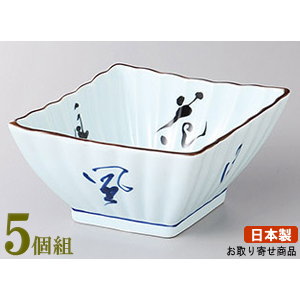 角小鉢 5個組 日本製 花鳥風月菱型小鉢 5個 業務用 和食器 食器 陶器 強化磁器 割れにくい皿 丈夫 角型 角形 四角 高級感 小鉢 お皿 上品 電子レンジ可能 食器洗浄機可能 食洗機対応 家庭用 普段使い おすすめ 煮物料理 割烹 居酒屋 飲食店 料理店 ホテル 旅館