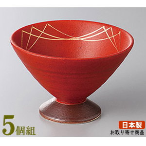 小付 5個組 日本製 送料無料 赤化粧金ライン3.3寸小付 5個 業務用 和食器 食器 陶器 小さい小鉢 小さめのお皿 高級感 上品 華やか 豪華 食器洗浄機可能 お客様用 おつまみ お通し 漬け物 一品料理 鉢 皿 居酒屋 飲食店 料理店 ホテル 旅館|雑貨屋 ココウキ