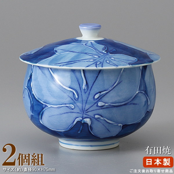 有田焼キャセロール　蓋つき煮物　蒸し物　スープ　青と白の花柄 陶器製　６点、 有田焼キャセロール 蓋つき煮物 蒸し物 スープ 青と白の花柄