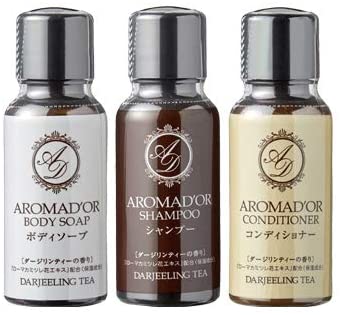 楽天市場 ホテルアメニティ アロマドール シャンプー コンディショナー ボディソープ 30ml ミニボトル 各50本 携帯用 旅行用 スパ ジム 温泉施設 ココワン