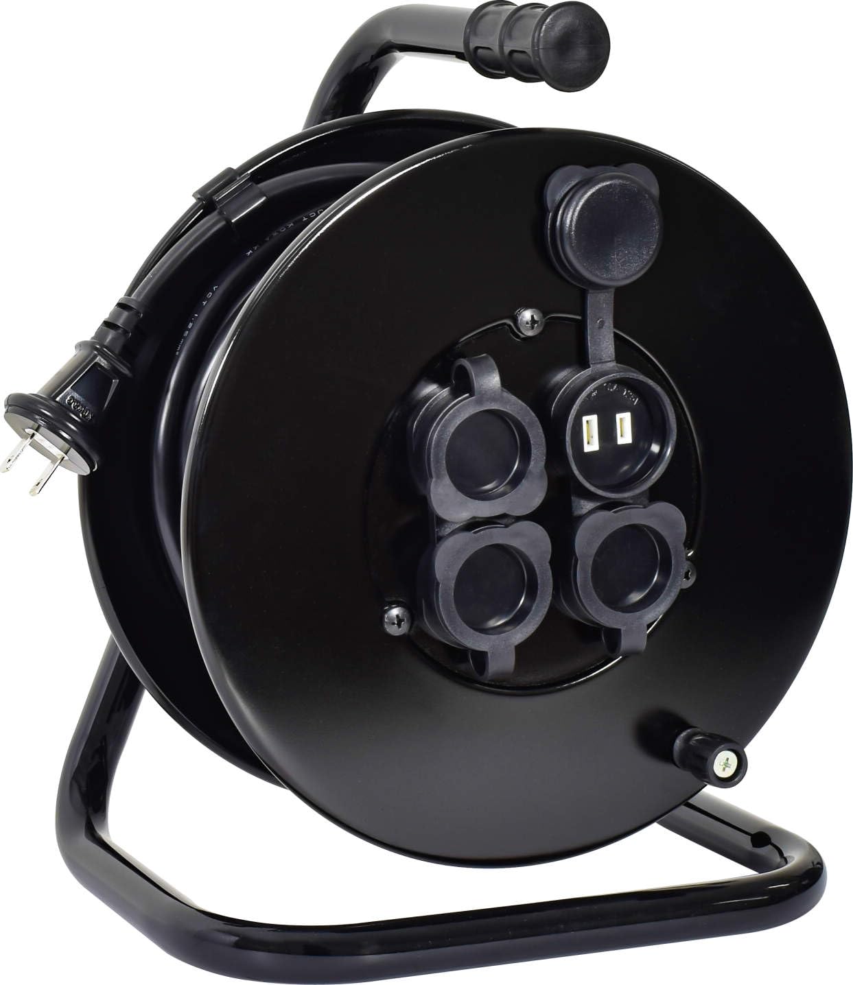 日動工業 コードリール 100V 防雨防塵型 差込4口 アースなし ナイスリール 20m NGW20-BK