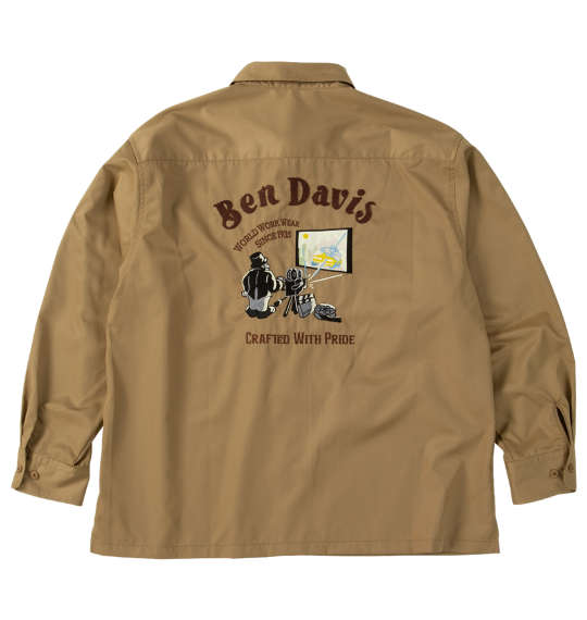 大きいサイズ メンズ BEN DAVIS 刺繍ツイル ワーク シャツ ベージュ 1277-5305-3 3L 4L 5L 6L 楽天市場】大きいサイズ メンズ BEN DAVIS 刺繍ツイル ワーク シャツ