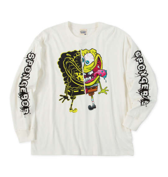 大きいサイズ★メンズ SPONGEBOB天竺プリント長袖Tシャツ
