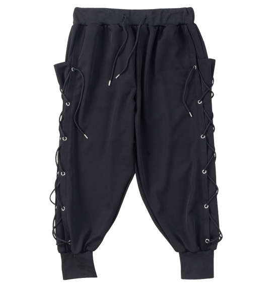 大きいサイズ メンズ PSYCHO NATION サイドレースアップ パンツ ブラック × ブラック 1274-4520-2 3L 4L 5L 6L 1012744520-2-1.jpg