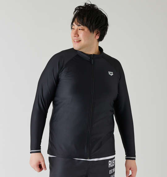 大きいサイズ メンズ arena 長袖 フルジップ ラッシュガード ブラック 1278-4248-1 3L 4L 5L 6L 楽天市場】大きいサイズ メンズ arena 長袖 フルジップ ラッシュガード
