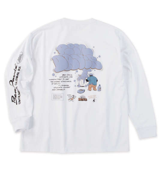 大きいサイズ★メンズ BEN DAVISバブルプリント長袖Tシャツ