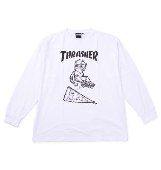 大きいサイズ メンズ THRASHER PIZZA 長袖 Tシャツ ホワイト 1278-4665-1 3L 4L 5L 6L 8L 楽天市場】大きいサイズ メンズ THRASHER PIZZA 長袖 Tシャツ ホワイト