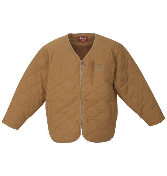 大きいサイズ メンズ Coleman フルダルナイロンリップ キルト ジャケット ベージュ 1273-3390-1 3L 4L 5L 6L 8L 1012733390-1-1.jpg