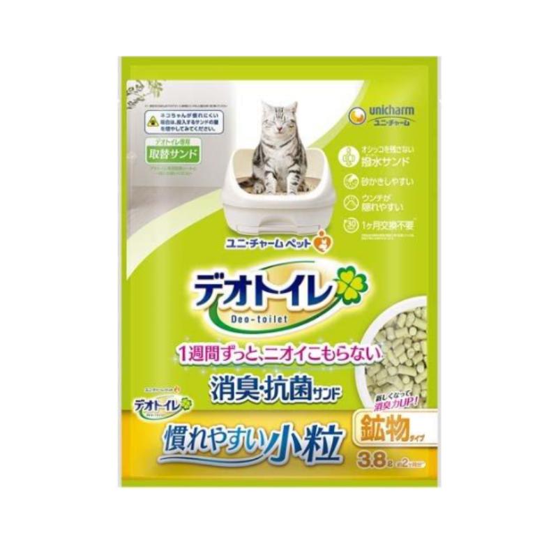 ユニ・チャーム デオトイレ小粒サンド 3.8L×4袋セット 猫砂 猫のトイレ砂 脱臭 消臭 大容量 まとめ売り お徳用 多頭飼い ユニチャーム