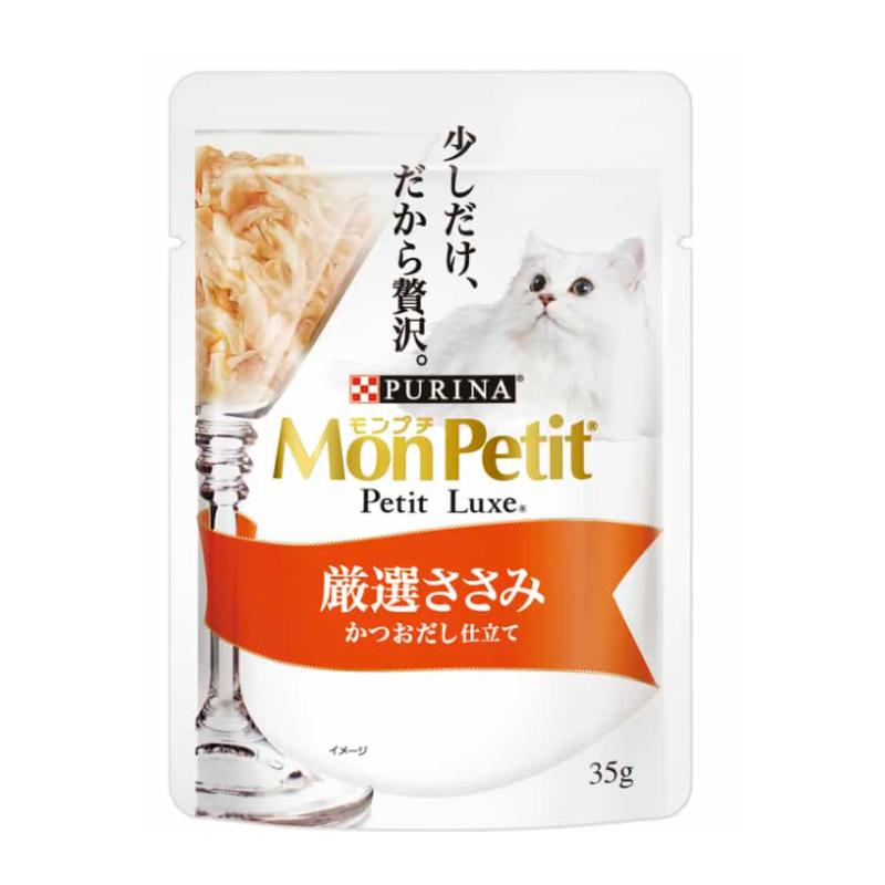 ネスレピュリナ モンプチ プチリュクス 厳選ささみ かつおだし仕立て 35g×48袋セット ネスレ モンプチ 水分補給 キャットフード ウェットフード まとめ買い 多頭飼い パウチ 子猫 成猫 高齢猫 シニア猫