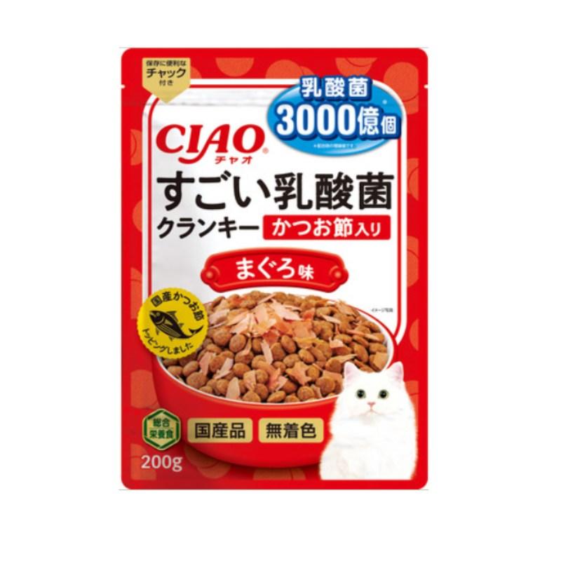 いなばペットフード CIAO チャオ すごい乳酸菌 クランキー かつお節入り まぐろ味 200g×24袋セット