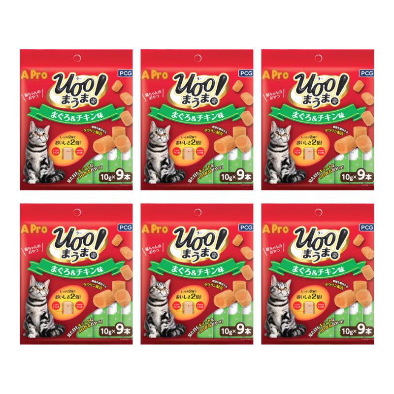 A Pro 猫用お兄ちゃん Uoo!まうま まぐろ＆意気地無し かつお＆意気地無し 秋味＆意気地無し ささみ＆意気地無し 10g×9本 36袋仕掛ける 多頭飼い