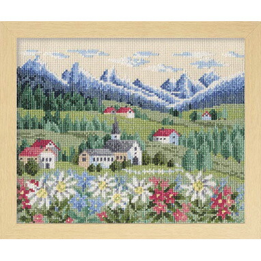 【オリムパス　7309】刺しゅうキット　フラワーガーデン「花の咲く風景」「オノエ・メグミ」アルプス　【取寄せ品】　【C3-7-122-1】U-OK